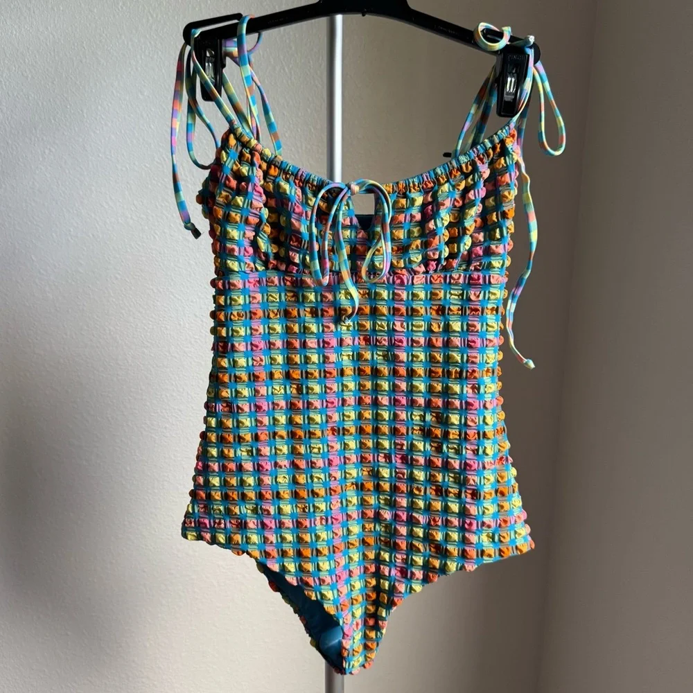 NWT Beach Riot Sunny Side Gingham Check Betsy One Piece Swimsuit Sz XS